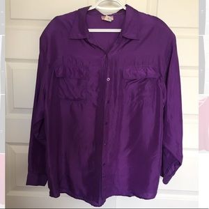 Purple Silk Button Down